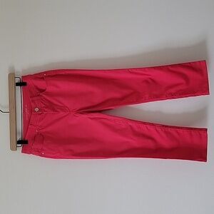 Chico's Pink Sateen Slim Crops Size 0